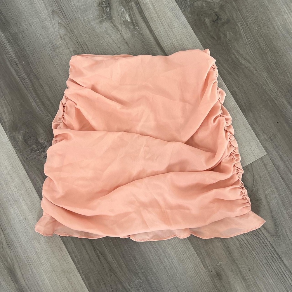 Superdown Pink Ruched Mini Skirt, size XS